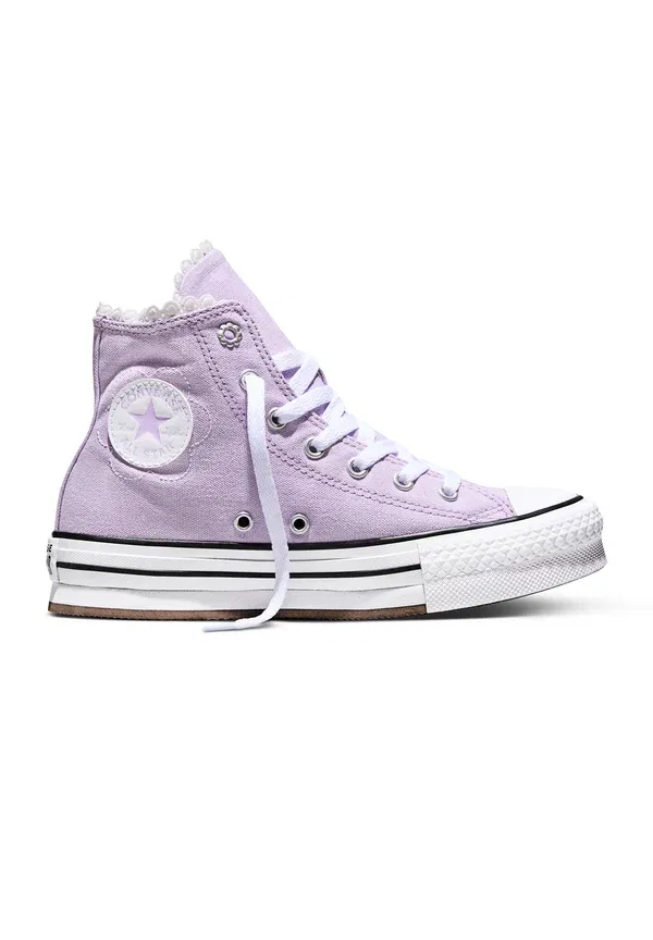 Кроссовки высокие Converse, цвет лавандовый латте белый черный