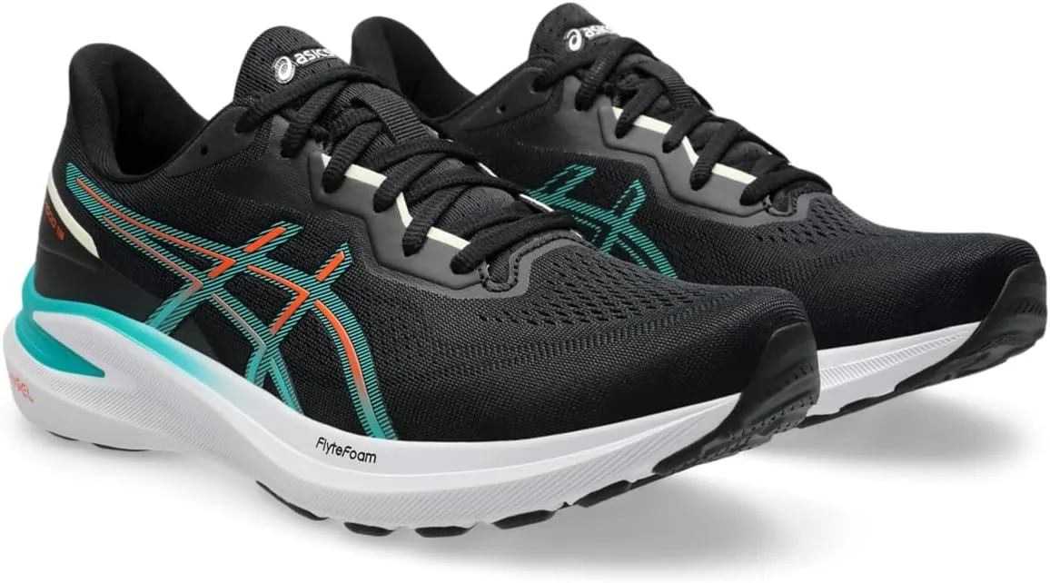 Мужские беговые кроссовки ASICS GT-1000 13, черный/бирюзовый — фото 2