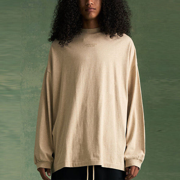 Футболка fw23 long sleeve tee 'gold heather' Fear Of God Essentials, бежевый — фото 4