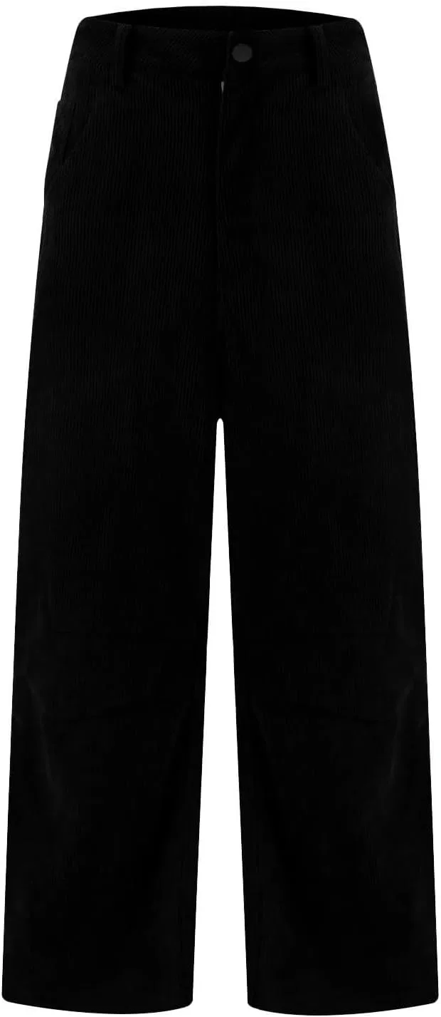 Джинсы свободные женские Corduroy Pants, Black — фото 4