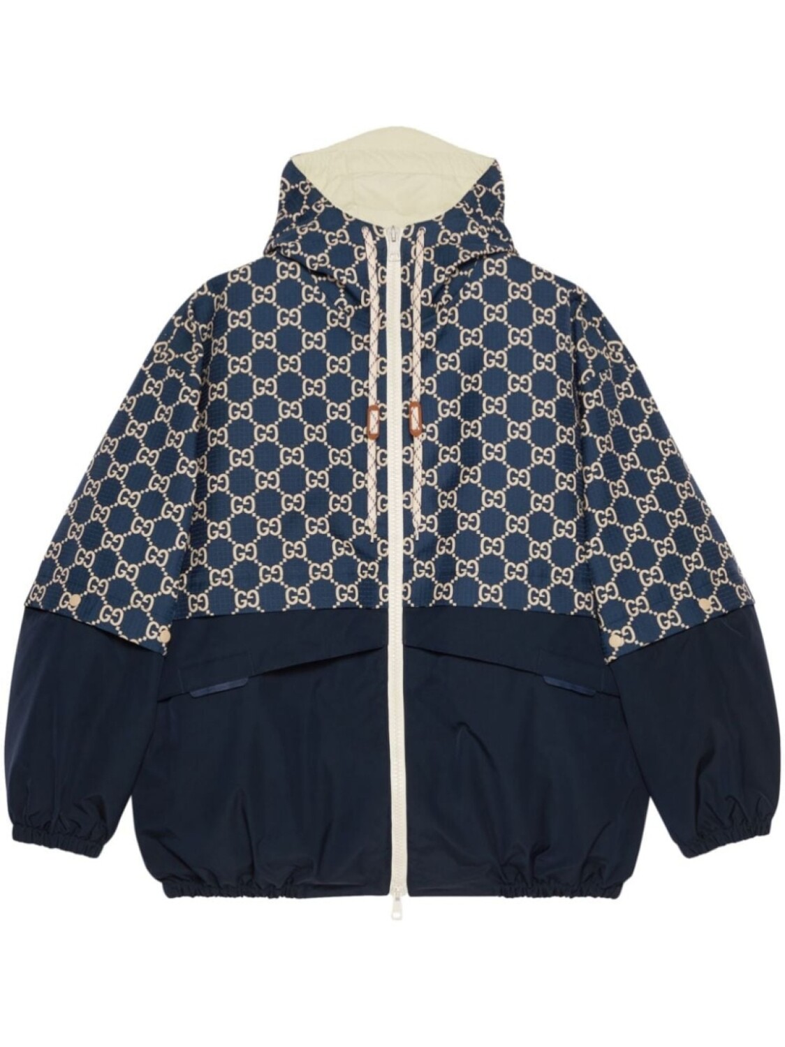 

Gucci куртка с капюшоном и логотипом Double G, синий
