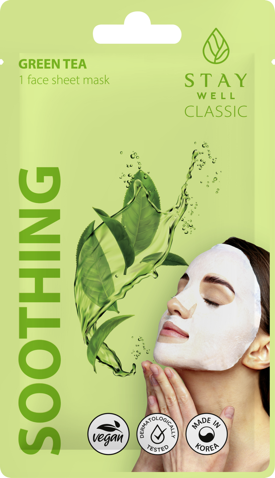 

Маска для лица STAY WELL Classic sheet mask - Green Tea Soothing