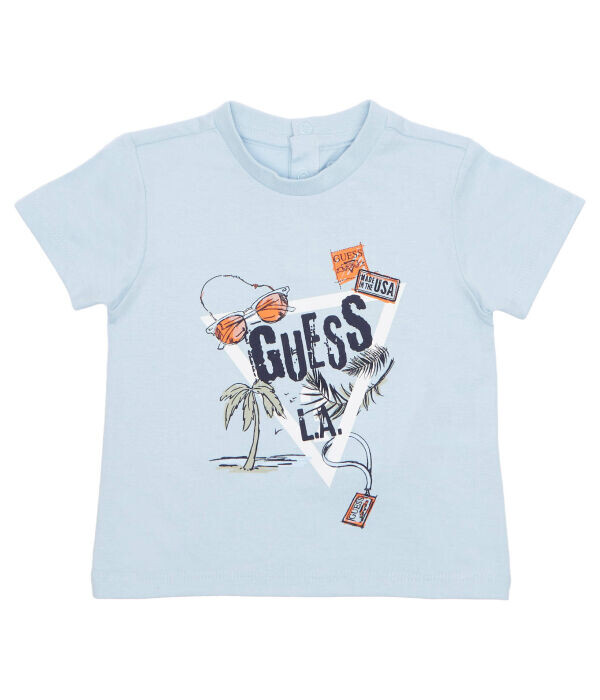 

Футболка детская Guess хлопковая с принтом, голубой