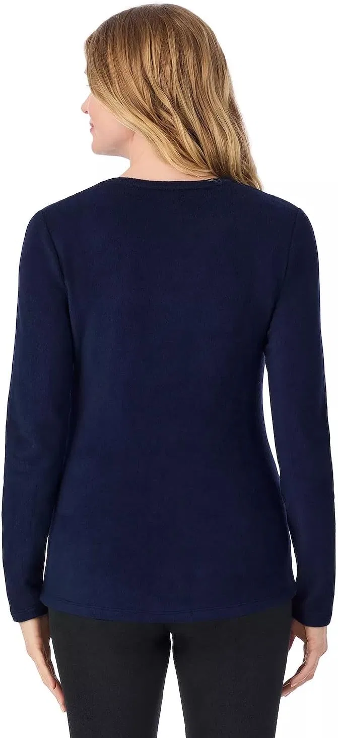 Женская флисовая одежда Cuddl Duds с эластичным круглым вырезом, Navy Blazer — фото 2