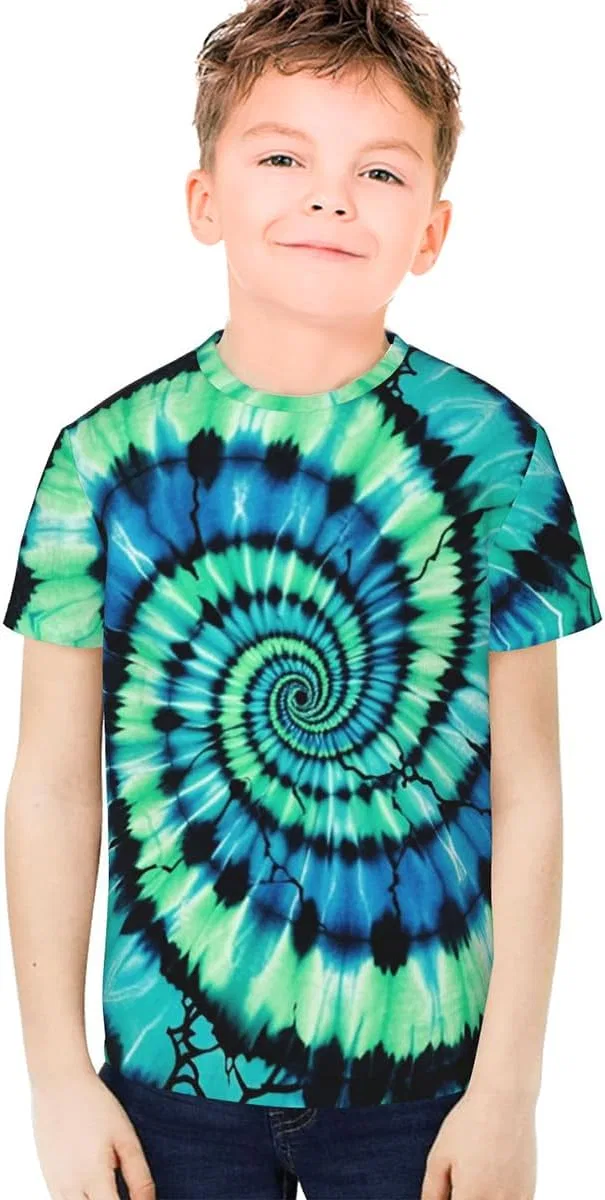 Футболка детская Tie Dye Ldvjkx, зелёный — фото 2