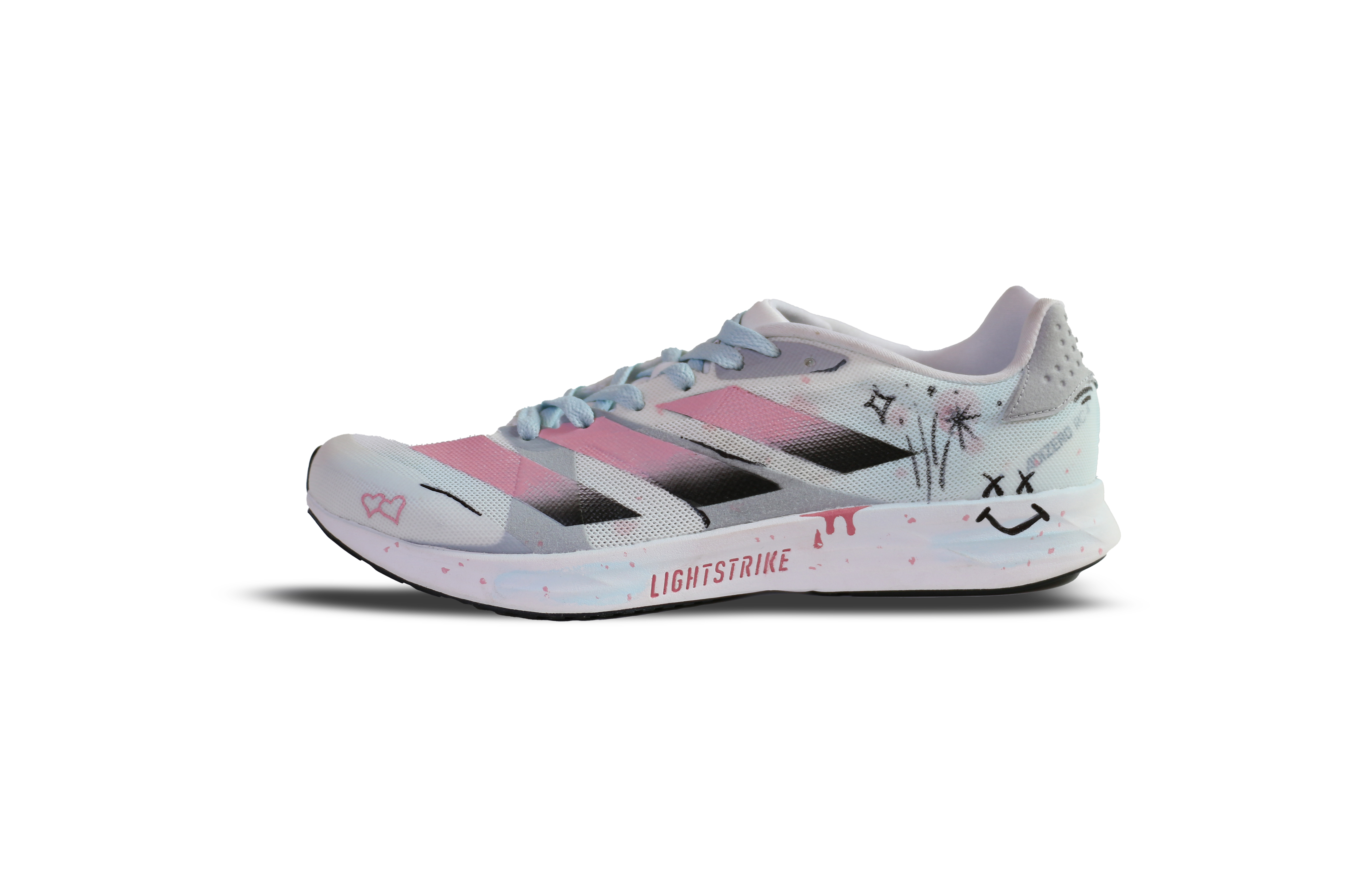 

Кроссовки Adizero RC 4 унисекс с низким верхом, синий/розовый Adidas