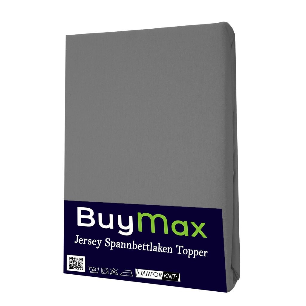 

Простыня Jersey Topper из 100% хлопка, 200х200 см, антрацитовый серый Buymax