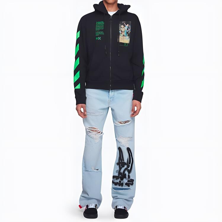 Толстовка с капюшоном на молнии с графическим принтом Golden Ratio Off-White — фото 4