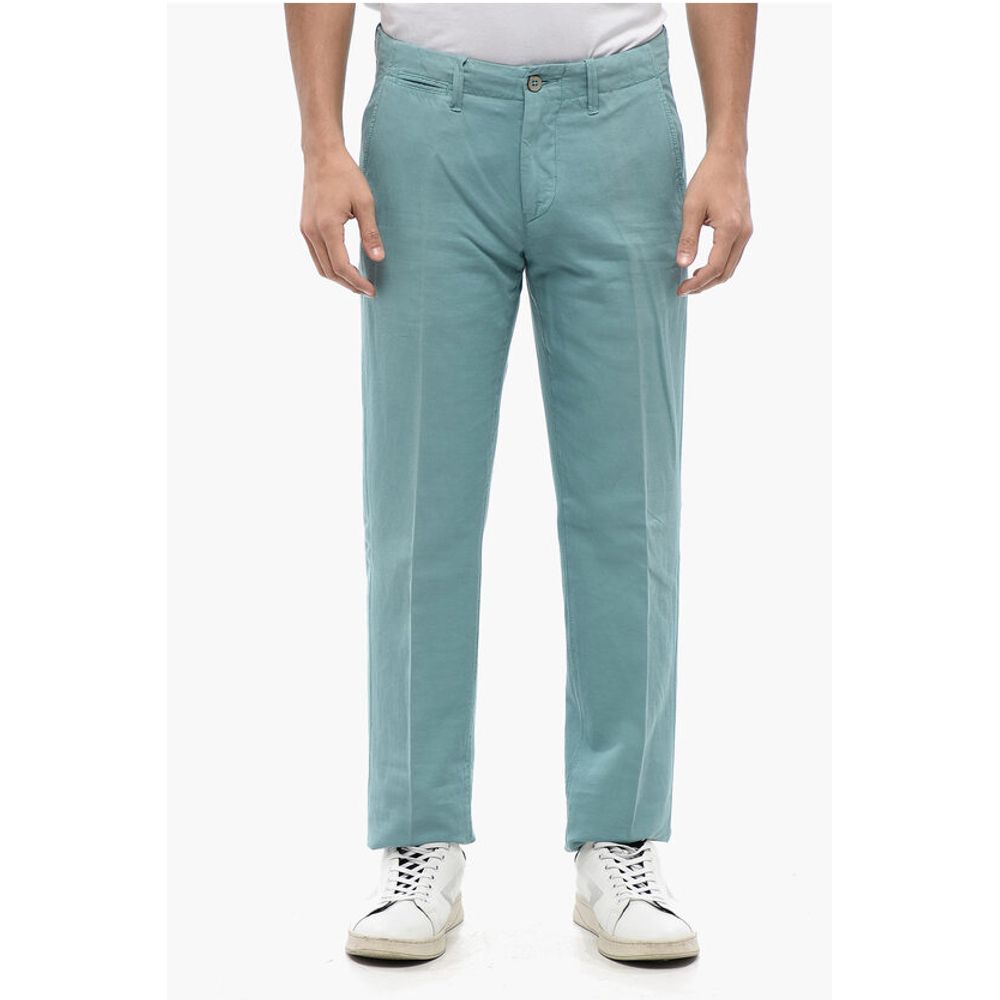 

Хлопковые брюки с пуговицами Corneliani, Light Blue