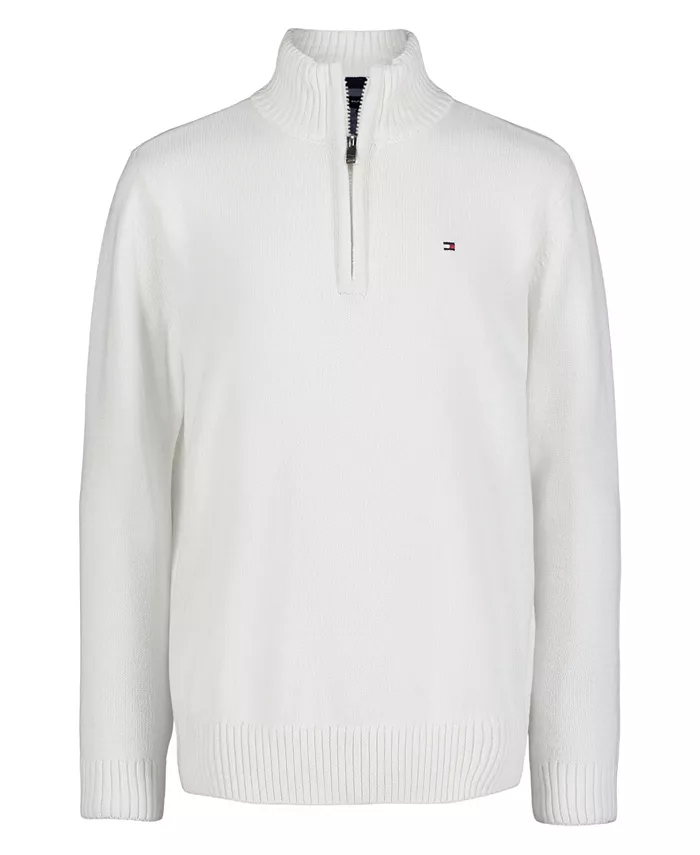 

Детский и мальчиковый однотонный свитер на молнии 1/4 Tommy Hilfiger, черный