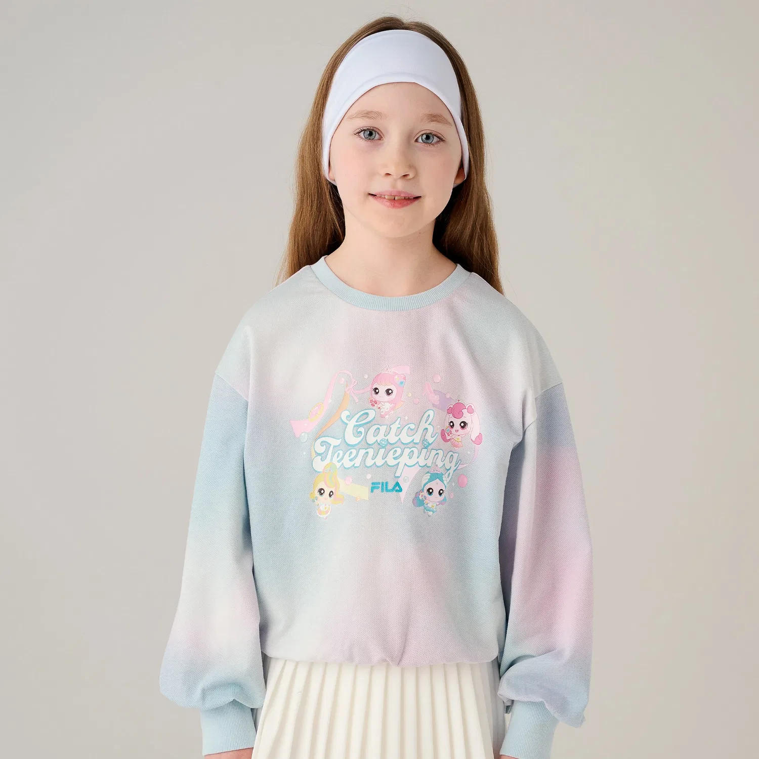 Детский свитшот Catch Teenieping x Fila Kids с тай-дай принтом, тёмно-синий, от Fila Kids