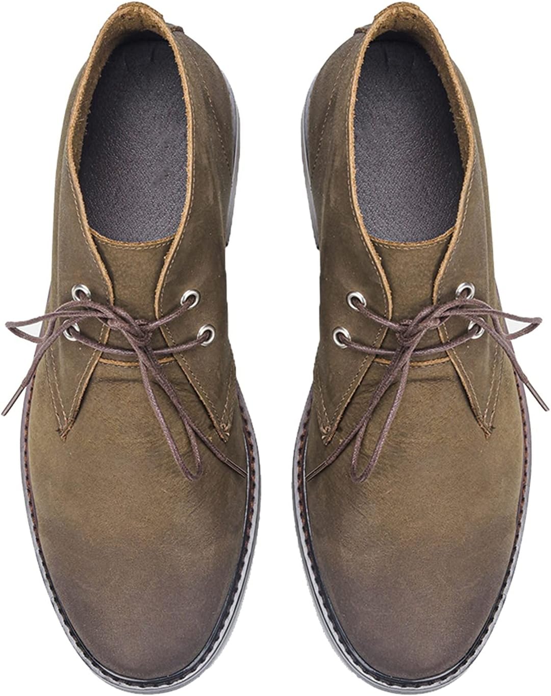 

Высокие походные ботинки, классические мужские пустынные ботинки, винтажные кожаные туфли на шнуровке, удобная и дышащая обувь до щиколотки, для дня рождения, Дня отца, Нового года Rishengchang, 41 EUR A