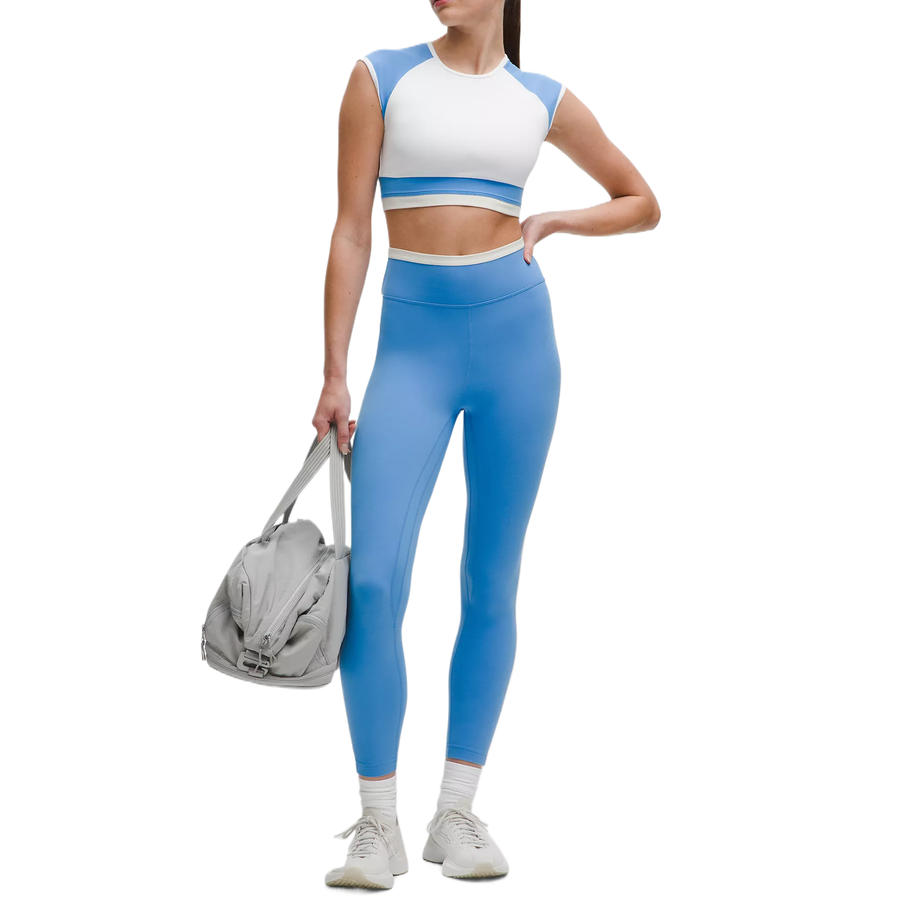 

Женская футболка Lululemon, синий (белый/pool party/bone)