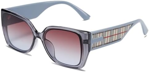 

Классические полосатые солнцезащитные очки «кошачий глаз» для женщин, модные солнцезащитные очки для мужчин, винтажные очки, большие женские солнцезащитные очки MTZJH, Gray Tea Blue