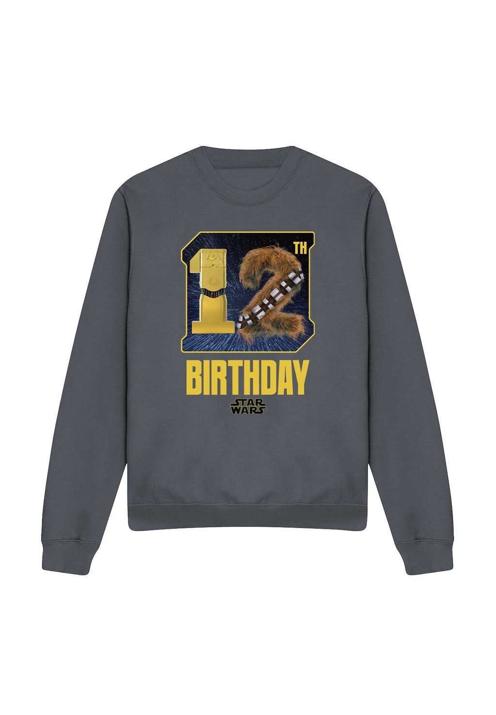 

Толстовка STAR WARS C3PO CHEWBACCA 12TH BIRTHDAY SPACE Star Wars, антрацит