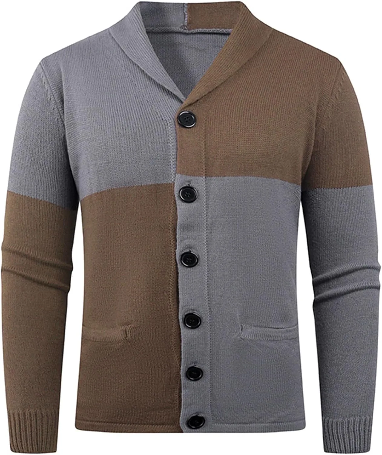 

Кардиган для мужчин Color Block с воротником-шалью Cambkatl