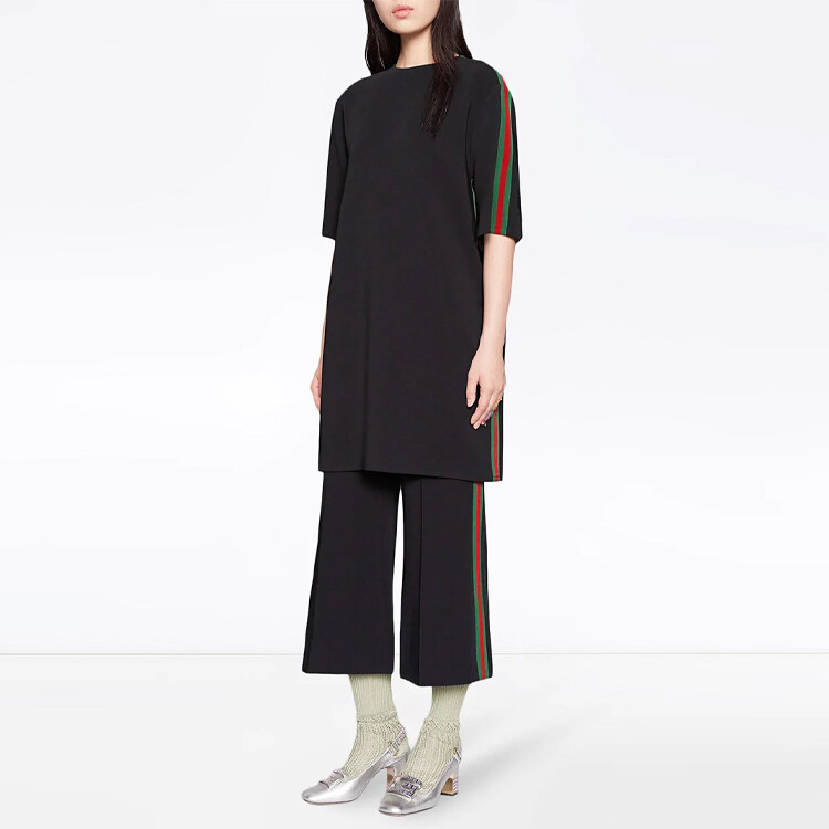 Брюки женские Gucci с полосами, черный / красный / зеленый — фото 2