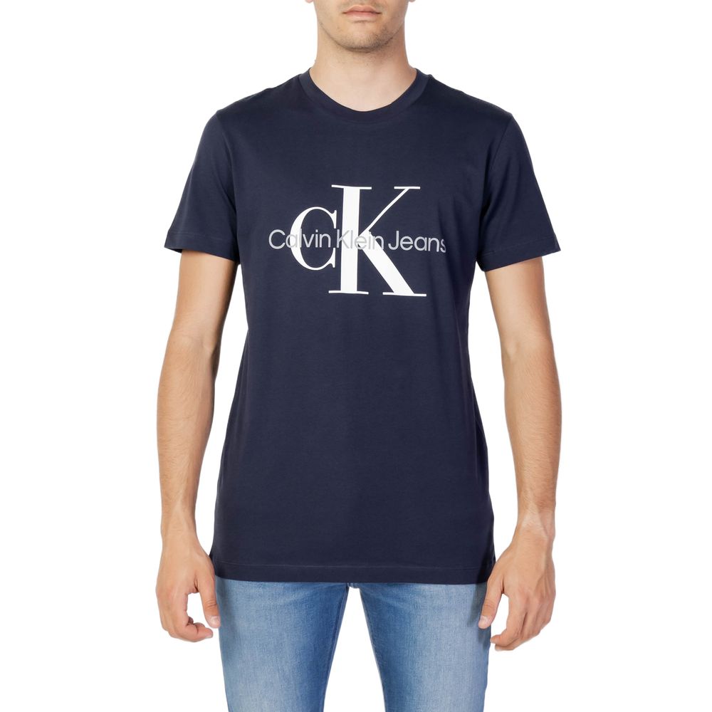 

Синяя хлопковая футболка Calvin Klein Jeans