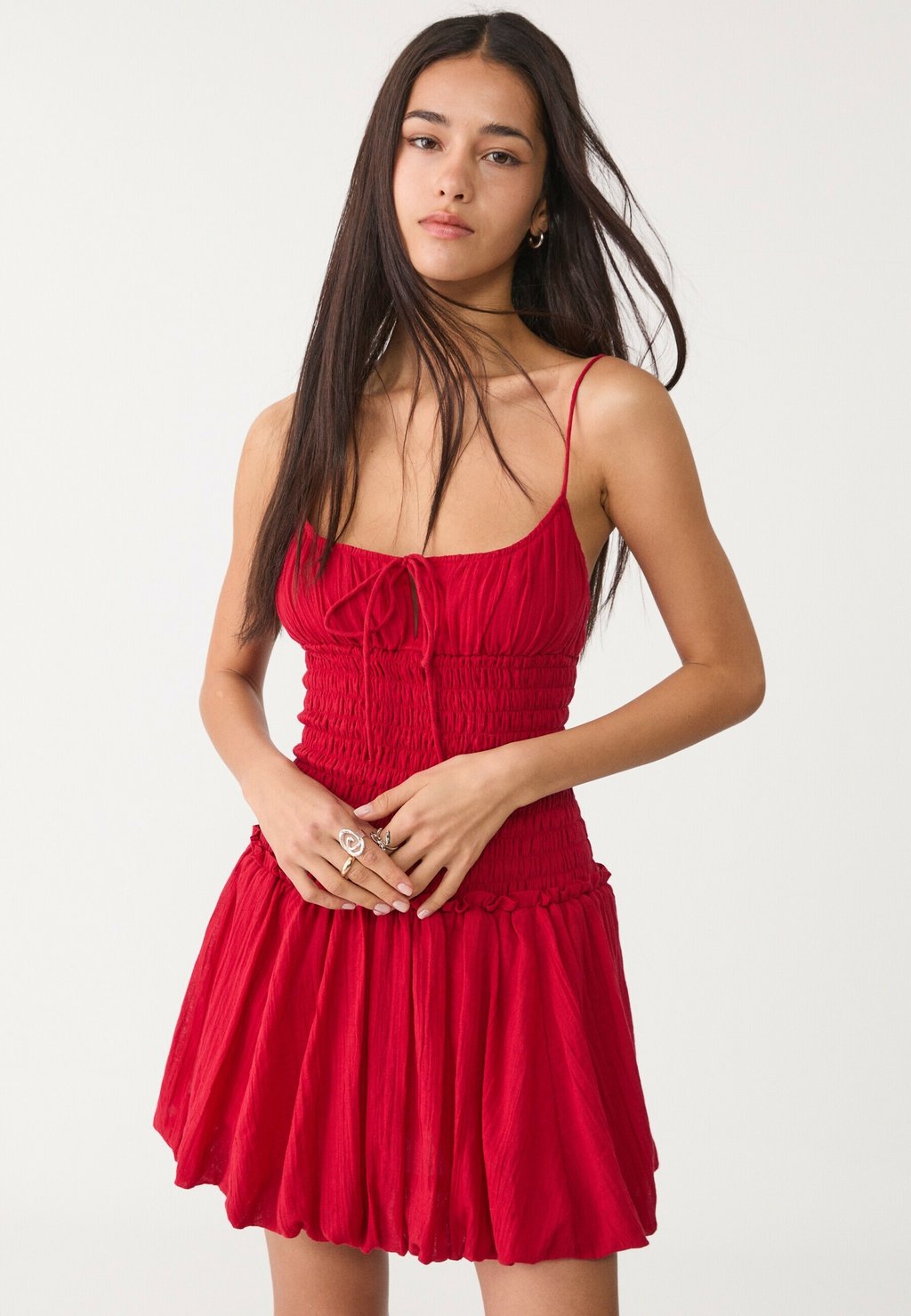 

Повседневное платье Stradivarius, цвет Mottled Dark Red