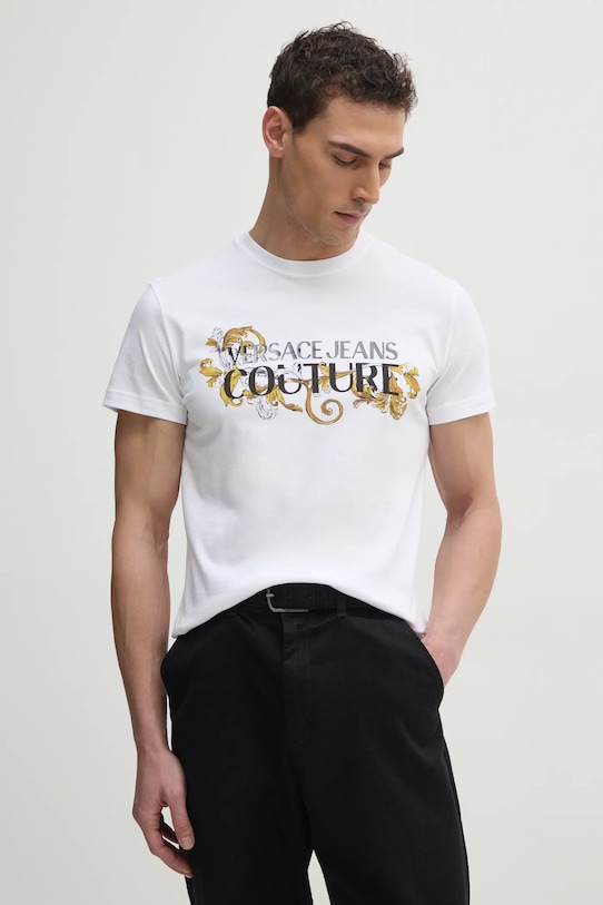 

Хлопковая футболка Versace Jeans Couture, белый