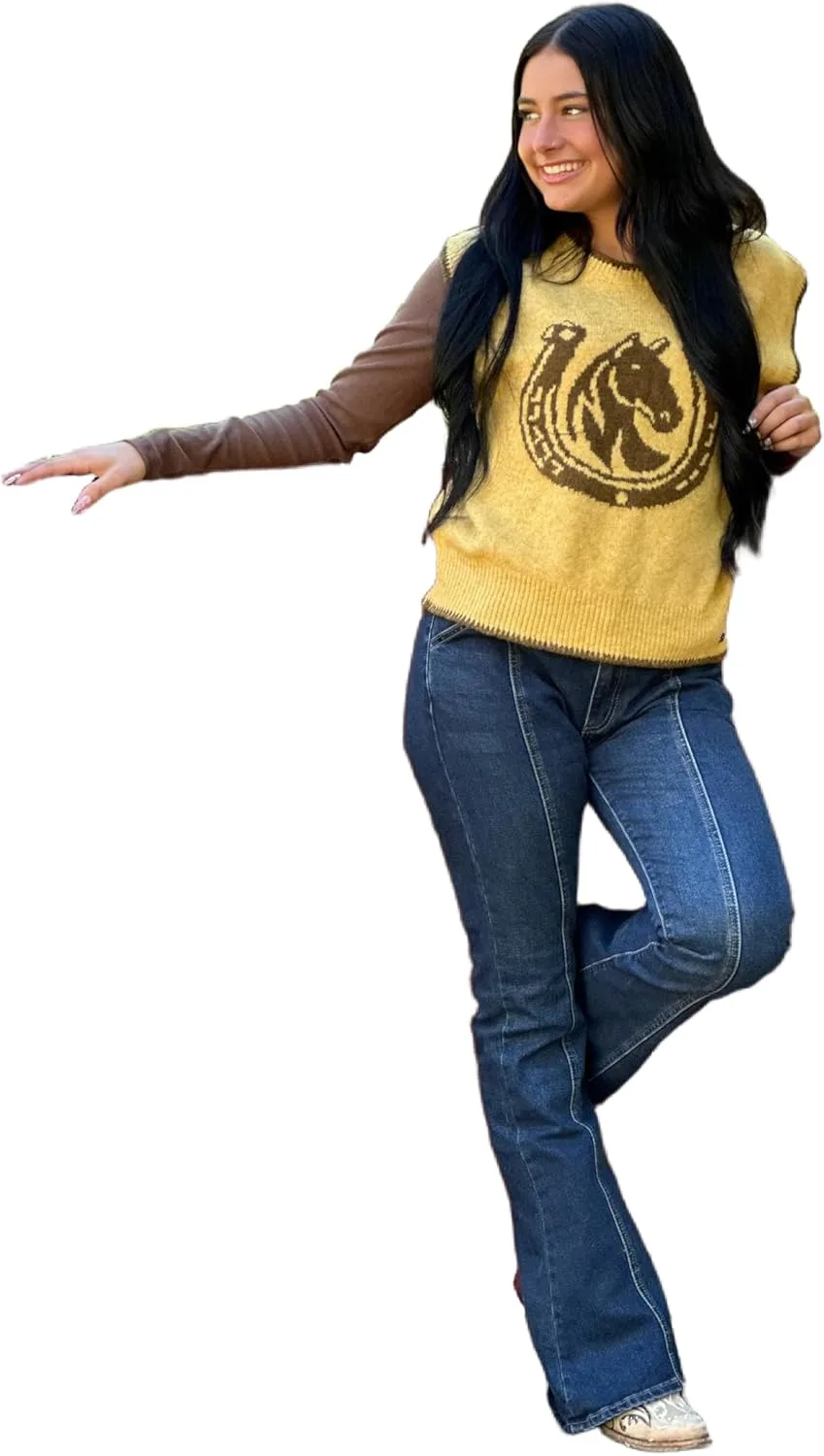 Вязаный жилет в стиле вестерн Generic, Refer To Image