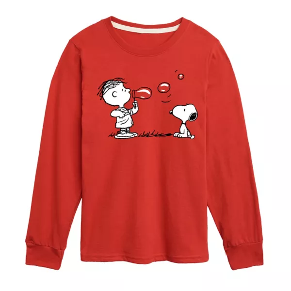 

Мальчиковая футболка с длинным рукавом и принтом "Арахис" (Rerun & Snoopy) Licensed Character, красный