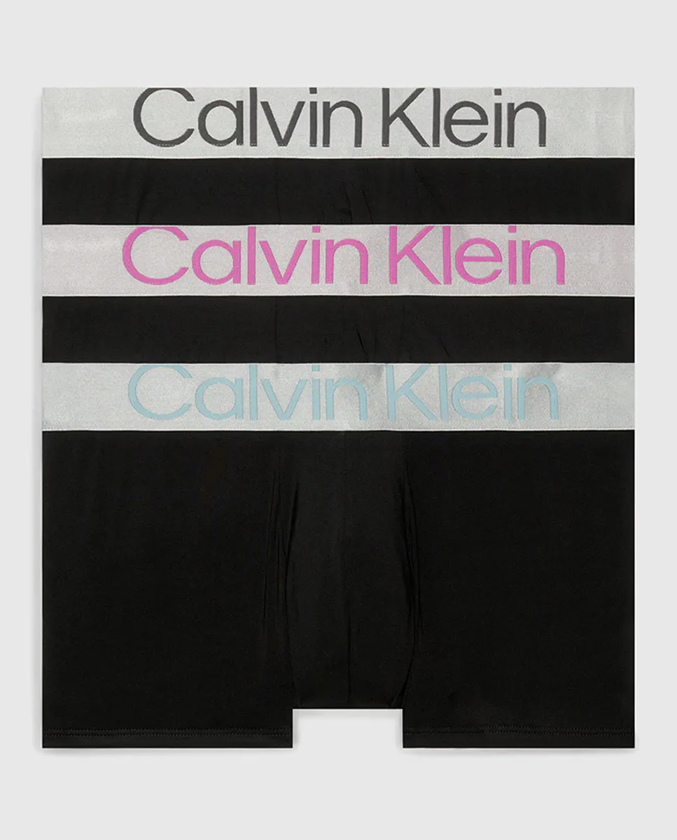 

Набор из 3 мужских однотонных коротких боксеров черного цвета Calvin Klein
