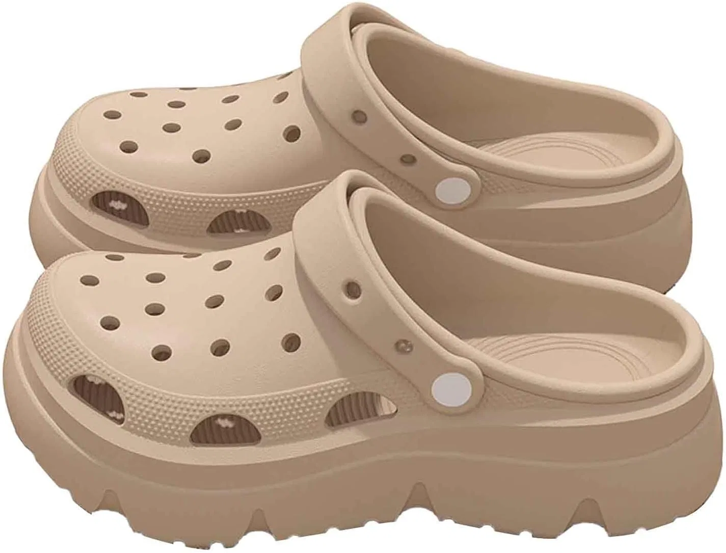 Сабо Herren Damen Garten Hausschuhe Gartenschuhe Leicht Pantoletten Sommer Gartenclogs Strand Schuhe Unisex Weiche Küchenschuhe mit Rutschfester Sohle Sandalen Badelatschen Hsternexy, B56 Khaki — фото 2