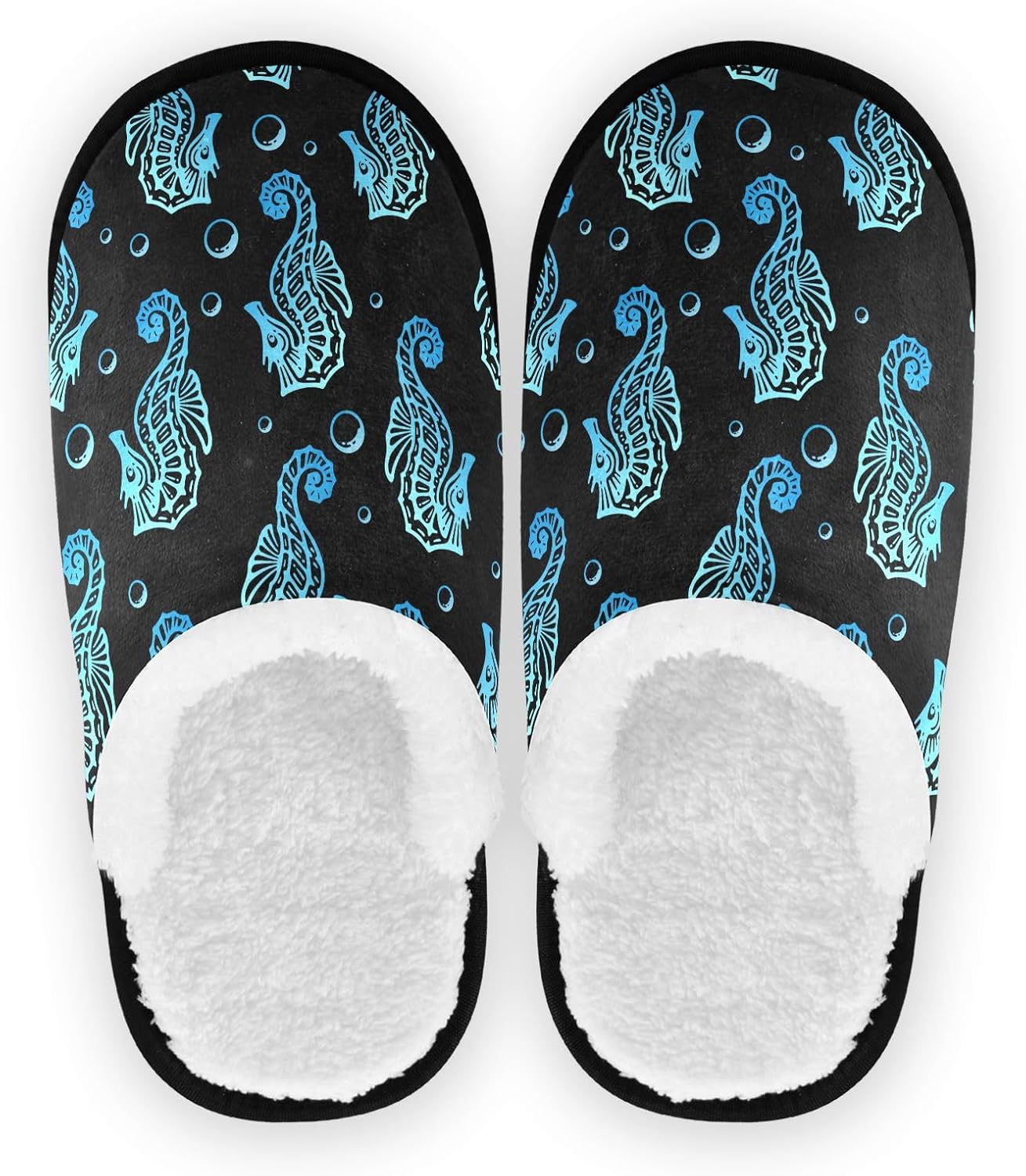 

Теплые домашние тапочки JHKKU Seahorse с животным принтом для женщин и мужчин, пушистые и уютные для путешествий, Seahorse Animal