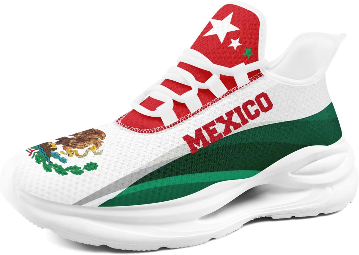 

Кроссовки AWSOLE с флагом Мексики для мужчин и женщин, с сеткой, легкие, дышащие, стильные, для занятий спортом, бега и фитнеса, белый/красный/зеленый/коричневый/светло-зеленый