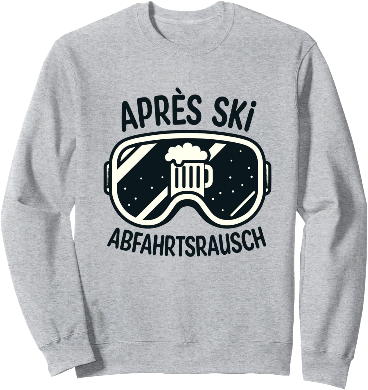 

Толстовка Комплект одежды для катания на лыжах после катания на горных лыжах: горнолыжные очки и пивная кружка, серый Apres Ski Clothing | Downhill Fun With Beer