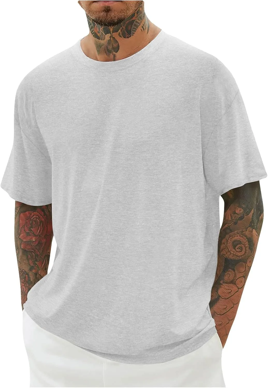 

Футболка мужская Oversized Casual короткий рукав Drop Shoulder Cotton