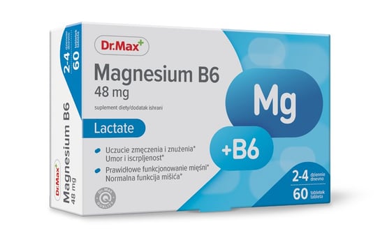 

Dr.Max Pharma, Лактат магния B6, Добавка , 60 таблеток