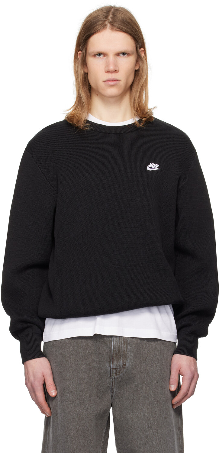 

Черный клубный свитер с круглым вырезом Nike