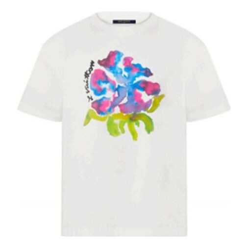 

Футболка men's ss22 printing pattern round neck short sleeve white Louis Vuitton, белый