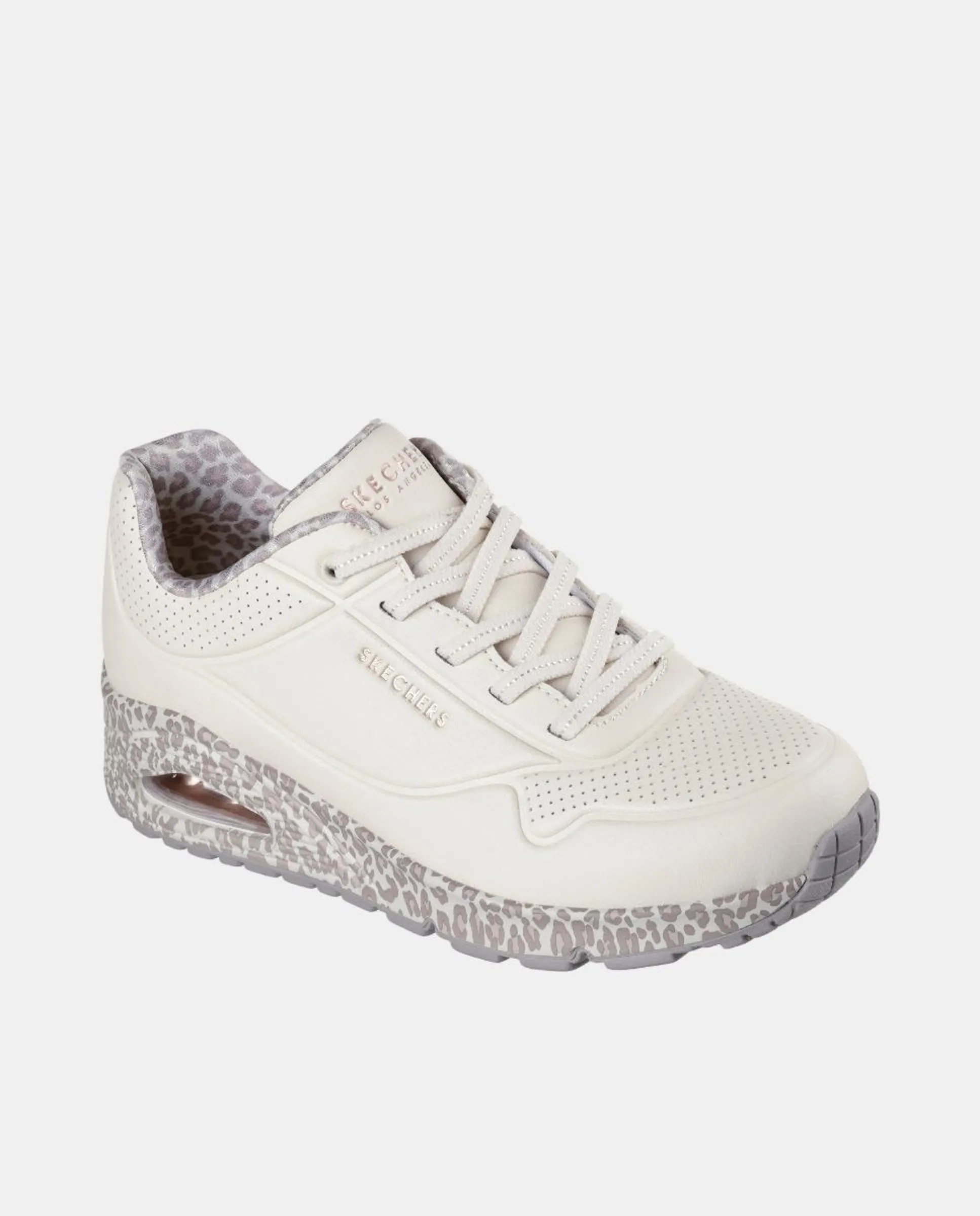 Женские кроссовки из кожи с воздушной камерой Skechers, бежевый — фото 2