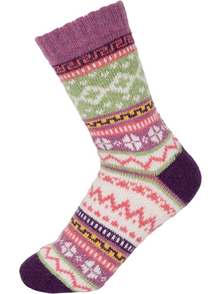 

Носки styleBREAKER Stricksocken mit Norweger Muster, цвет Mauve-Lila
