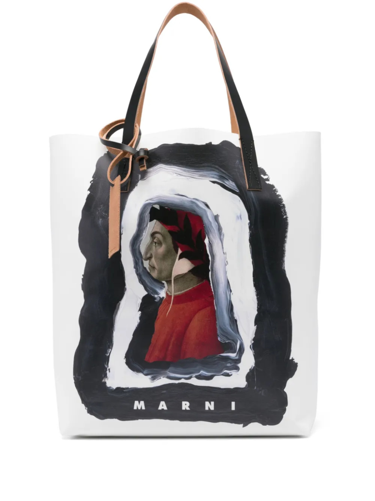 

Сумка-шоппер с иллюстрированным принтом Marni, белый