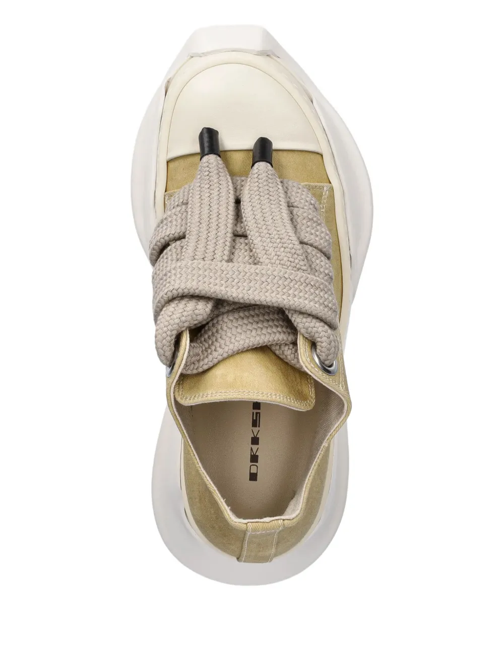 Низкие кеды на платформе со шнуровкой Rick Owens DRKSHDW, желтый — фото 3
