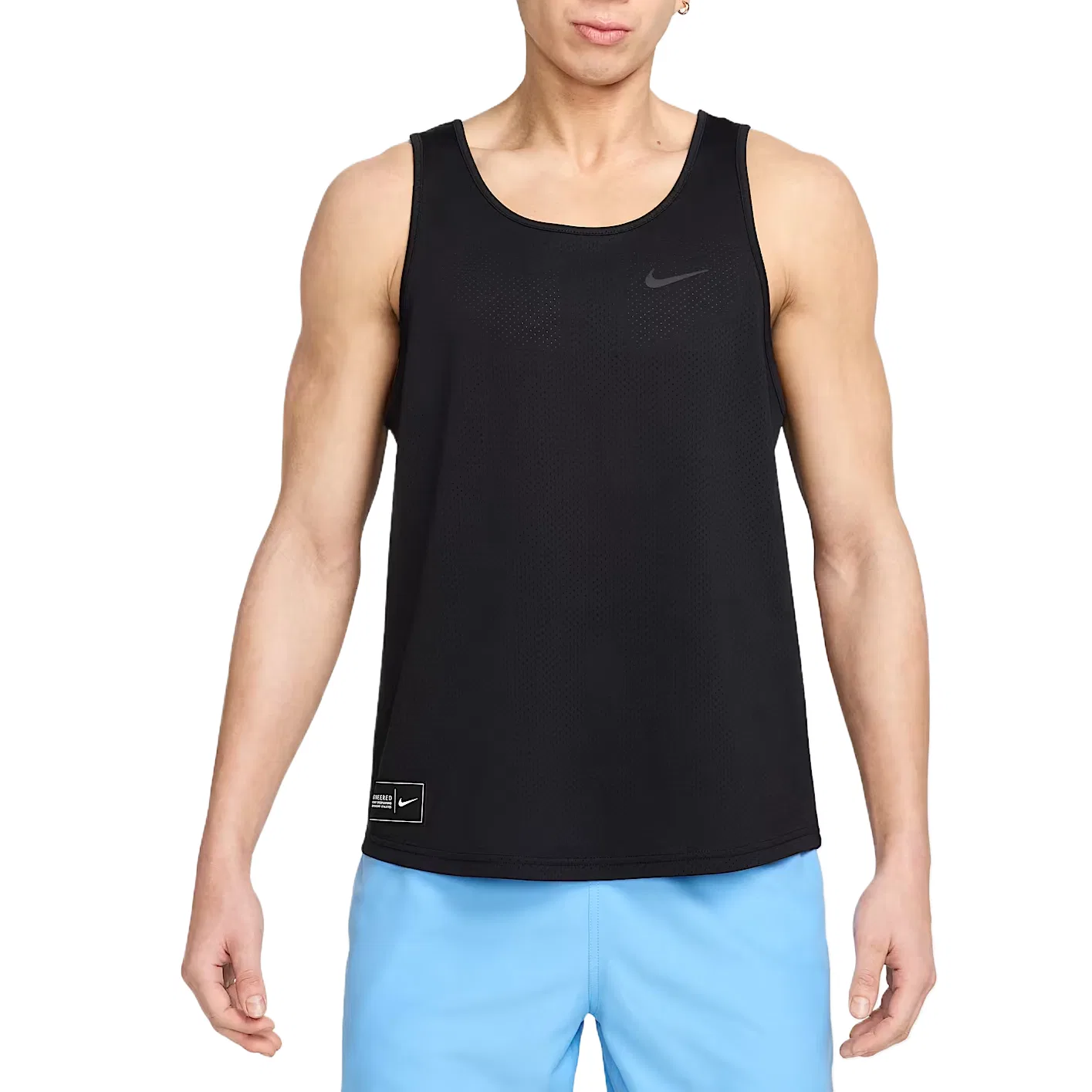 Майка мужская Black/Black, круглый вырез Nike