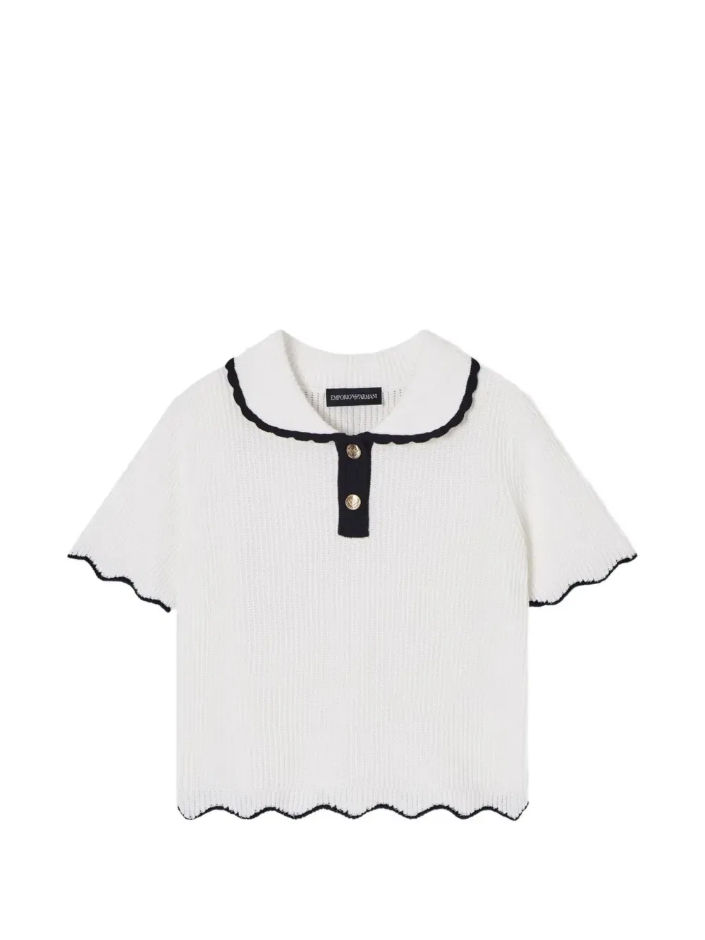 Рубашка поло в рубчик Emporio Armani Kids, белый