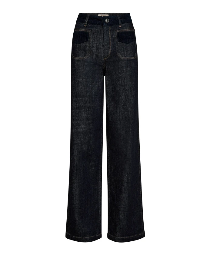 

Стильные темно-синие джинсы с высокой талией Mos Mosh, синий