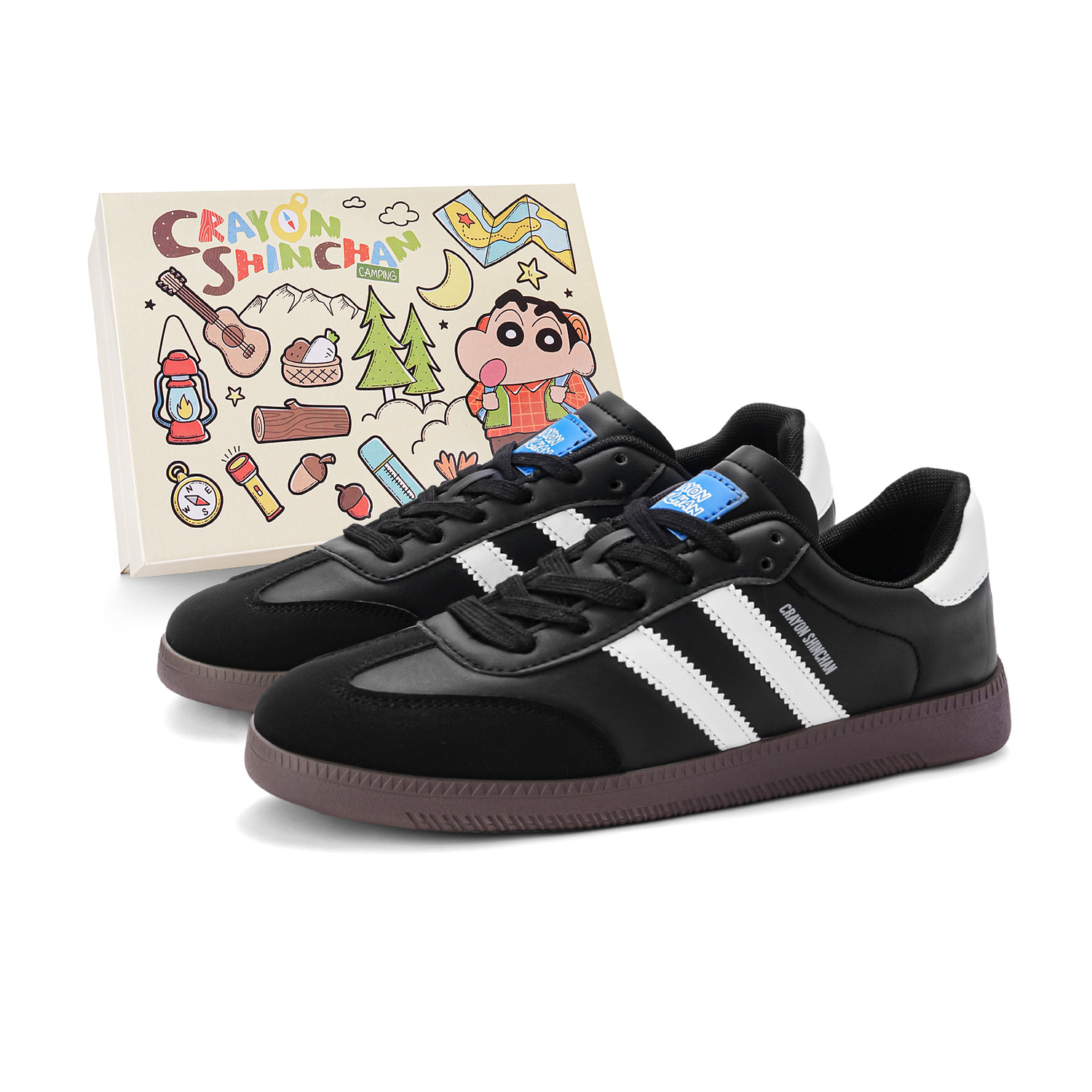 

Crayon Shinchan Низкие скейтерские кроссовки унисекс универсальные черные, цвет Versatile Black