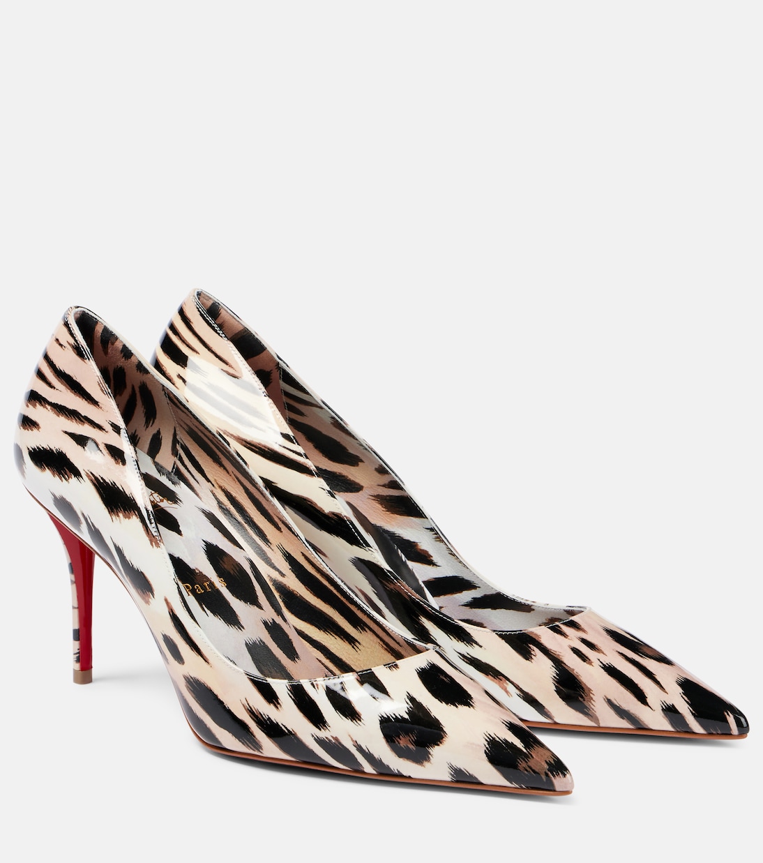 Туфли Miss Z 80 из лакированной кожи с принтом Christian Louboutin, Vintage Rose/Lin Vintage Rose