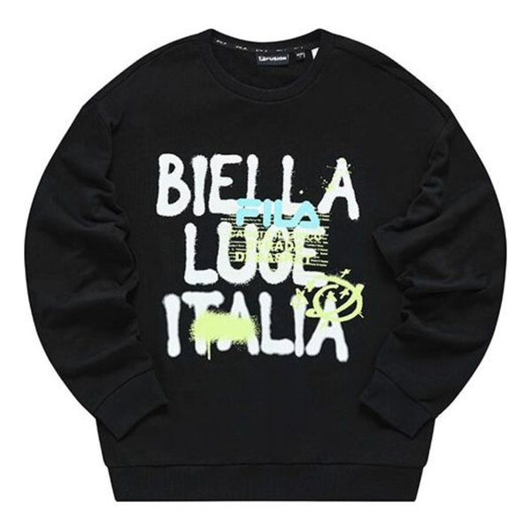 

Свитер letter printed sweatshirt 'black white' Fila Fusion, черный