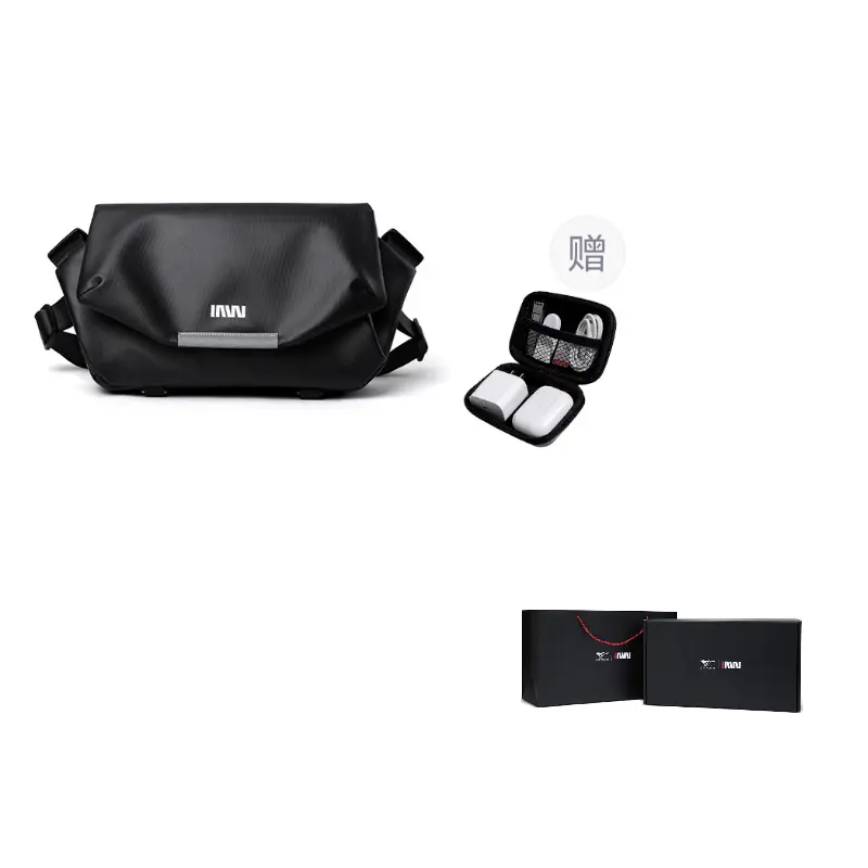 

SEPTWOLVES ПВХ клапанная сумка-мессенджер, студенческая плечевая сумка, кроссбоди, Obsidian Gray Large Size (Comes with Earphone Case)