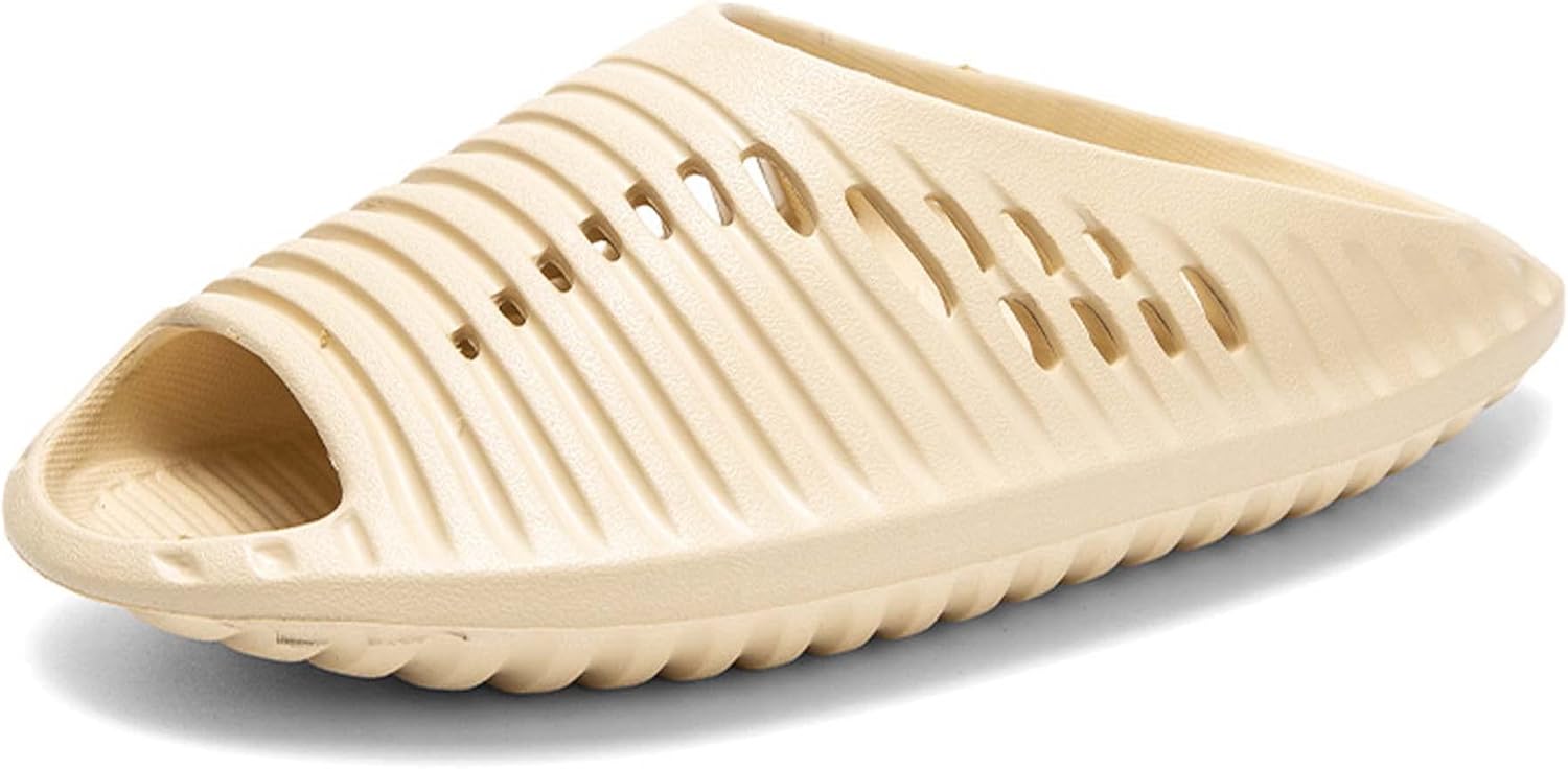 

Мужские летние сланцы сандалии, дышащие, модные, удобные, противоскользящие, износостойкие, на плоской подошве, повседневные, для дома, с амортизацией и cushioning Generic, Cream