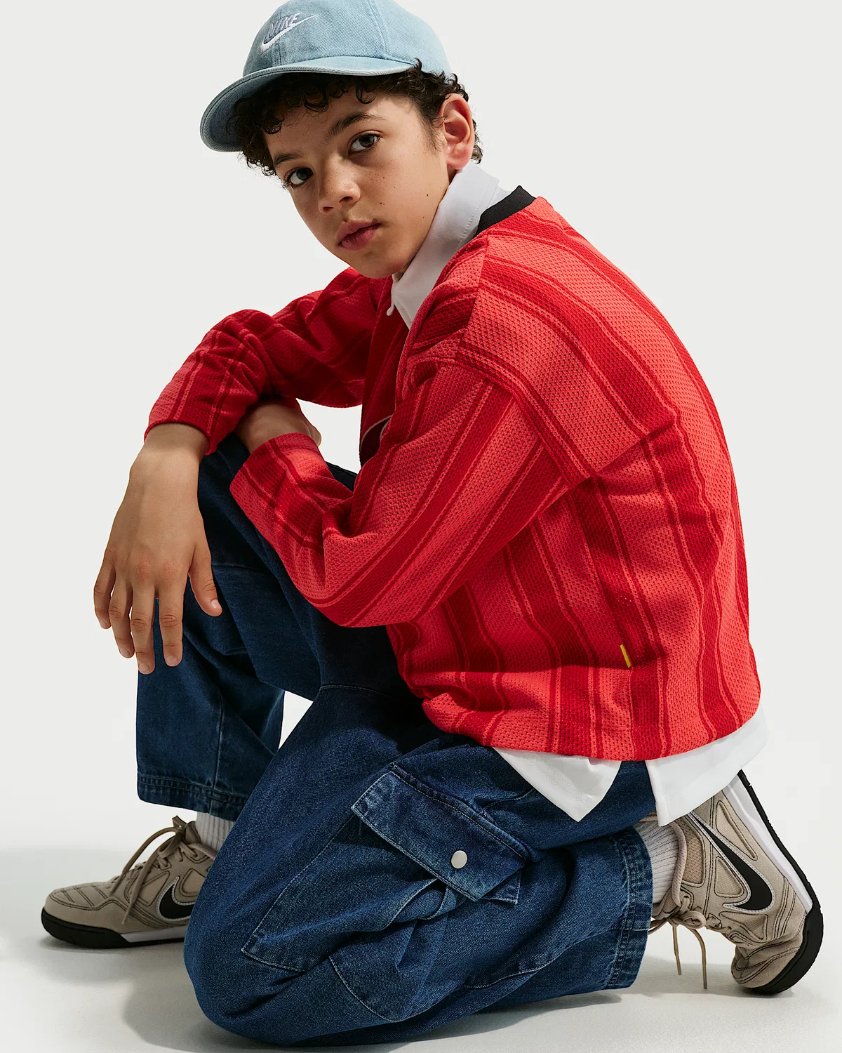 Детские джинсовые карго штаны Nike Sportswear Collection, Mystic Navy/Mystic Navy/Aegean Storm/Coastal Blue — фото 4