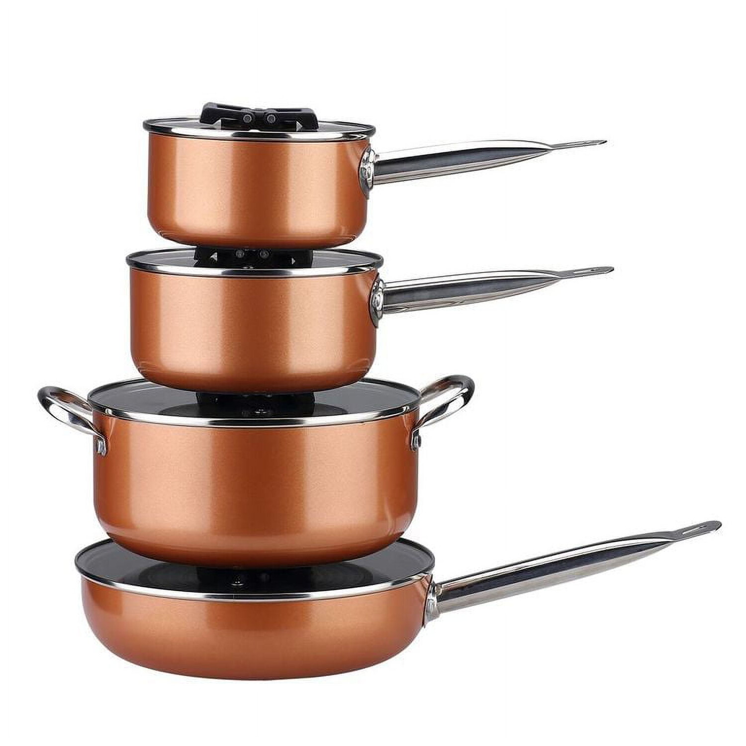 

Кастрюли с крышками Gourmet Edge 8 предметов, медный