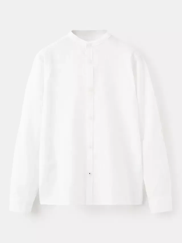 Детская рубашка с длинными рукавами Camisa из льняной смеси, белая Mango